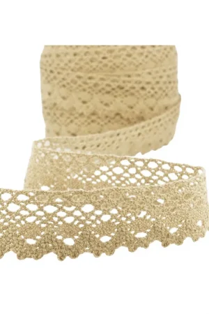 Achat Immédiat Bobine 25m Dentelle Taupe 28mm