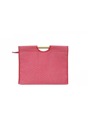Sac à tricot en tissu matelassé 42cm pois rouges Commander Maintenant