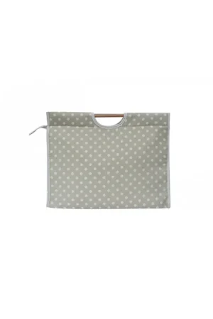 Sac à tricot en tissu matelassé 42cm pois beiges Pas Cher