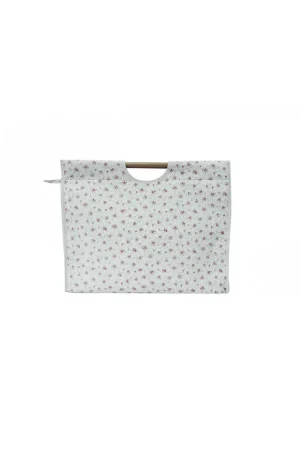 Sac à tricot en tissu matelassé 42cm liberty rose et blanc Produit De Marque