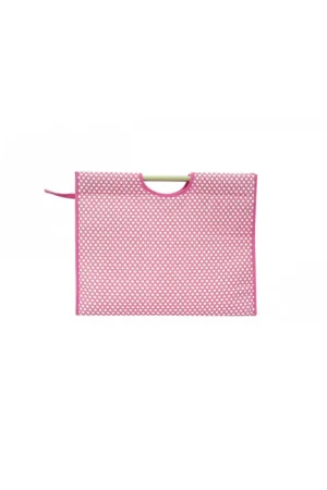 Sac à tricot en tissu matelassé 42cm pois Fuchsia Top Qualité