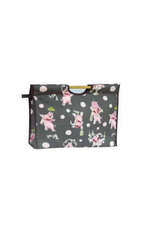 Sac à tricot en tissu matelassé 42cm éléphant rose Dernière Chance