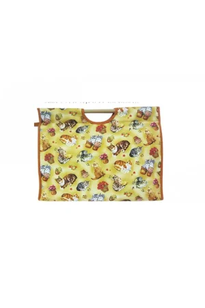Sac à tricot en tissu matelassé 42cm chats Top Qualité