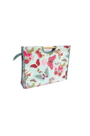 Promotion Saisonnière Sac à tricot en tissu matelassé 42cm papillons rouges