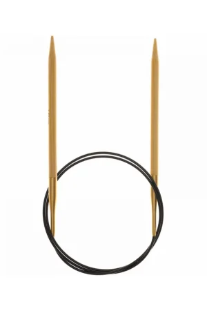 Top Vente Aiguilles à tricoter circulaires Bambou 80cm câble noir n°5,5