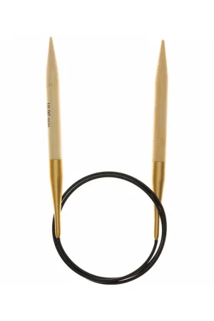 Prix Choc Aiguilles à tricoter circulaires Bambou 80cm câble noir n°10