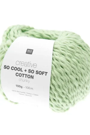 Retour Gratuit Pelote Creative so cool + so soft cotton chunky vert pastel