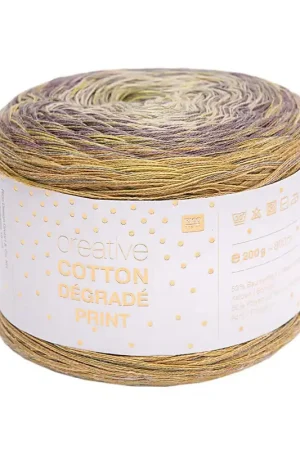 Retour Gratuit Pelote Creative cotton dégradé Print Lilas-jaune