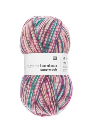 Tendance Pelote Rico socks superba bamboo 4 fils baie-bleu mix