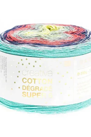 Promotion Saisonnière Pelote Creative cotton dégradé Super 6 Turquoise-melon