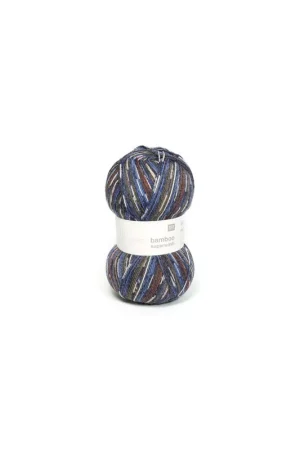 Prix Cassé Pelote Rico socks superba bamboo brun/bleu mix