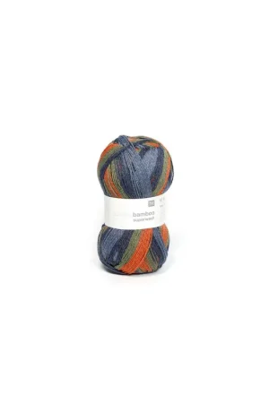 Vente Directe Pelote Rico socks superba bamboo orange/olive mix