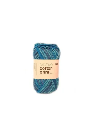 Seulement Aujourd’hui Pelote Creative cotton print aran turquoise mix
