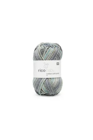 Vente Flash Pelote Rico baby cotton soft print dk gris/turquoise