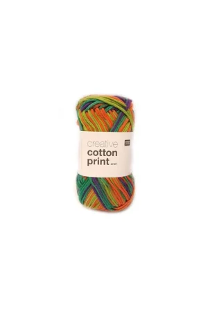 Réduction Pelote Creative cotton print aran lilas/orange